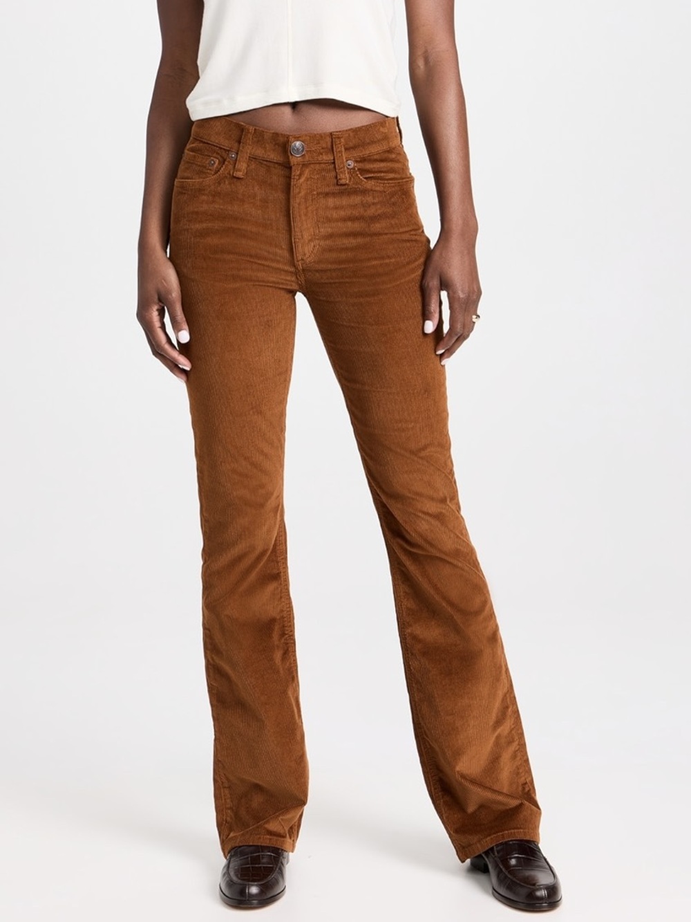 Rag & Bone Peyton Corduroy Mid-Rise Bootcut Mid-Rise Pant size 23 in Brown